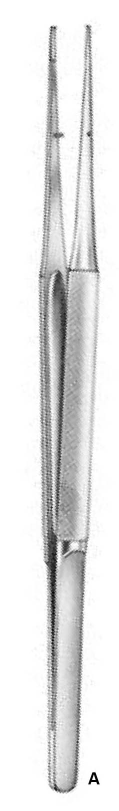 TYİNG  MİKRO FORSEPS TIRTIL SAPLI EĞRİ 0,4X6MM 18 CM